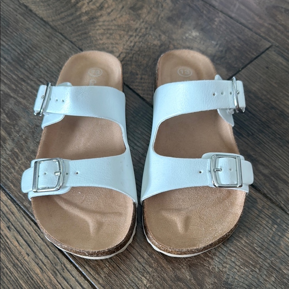 White Double Strap Sandals